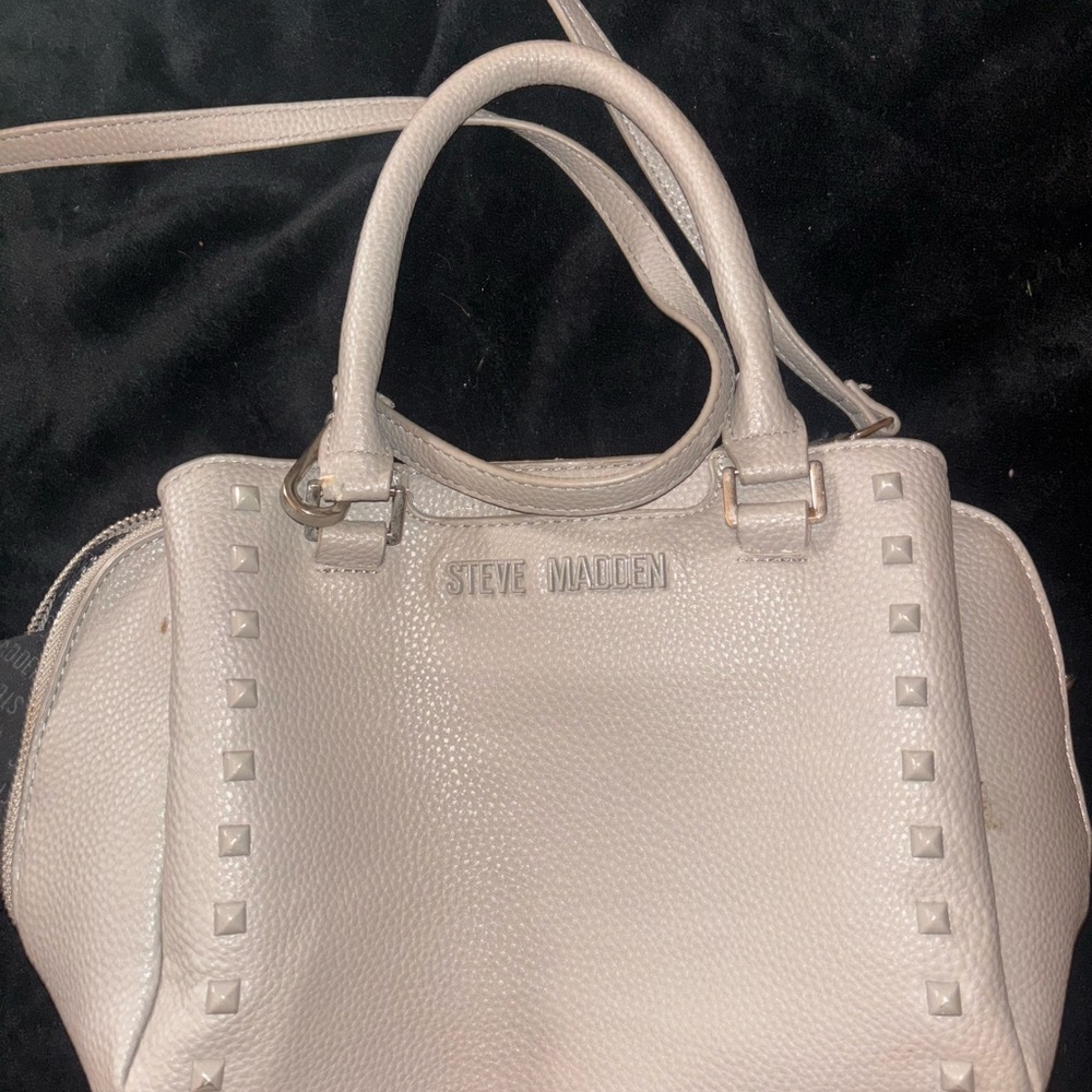 Steve Madden Grey Studded Satchel
